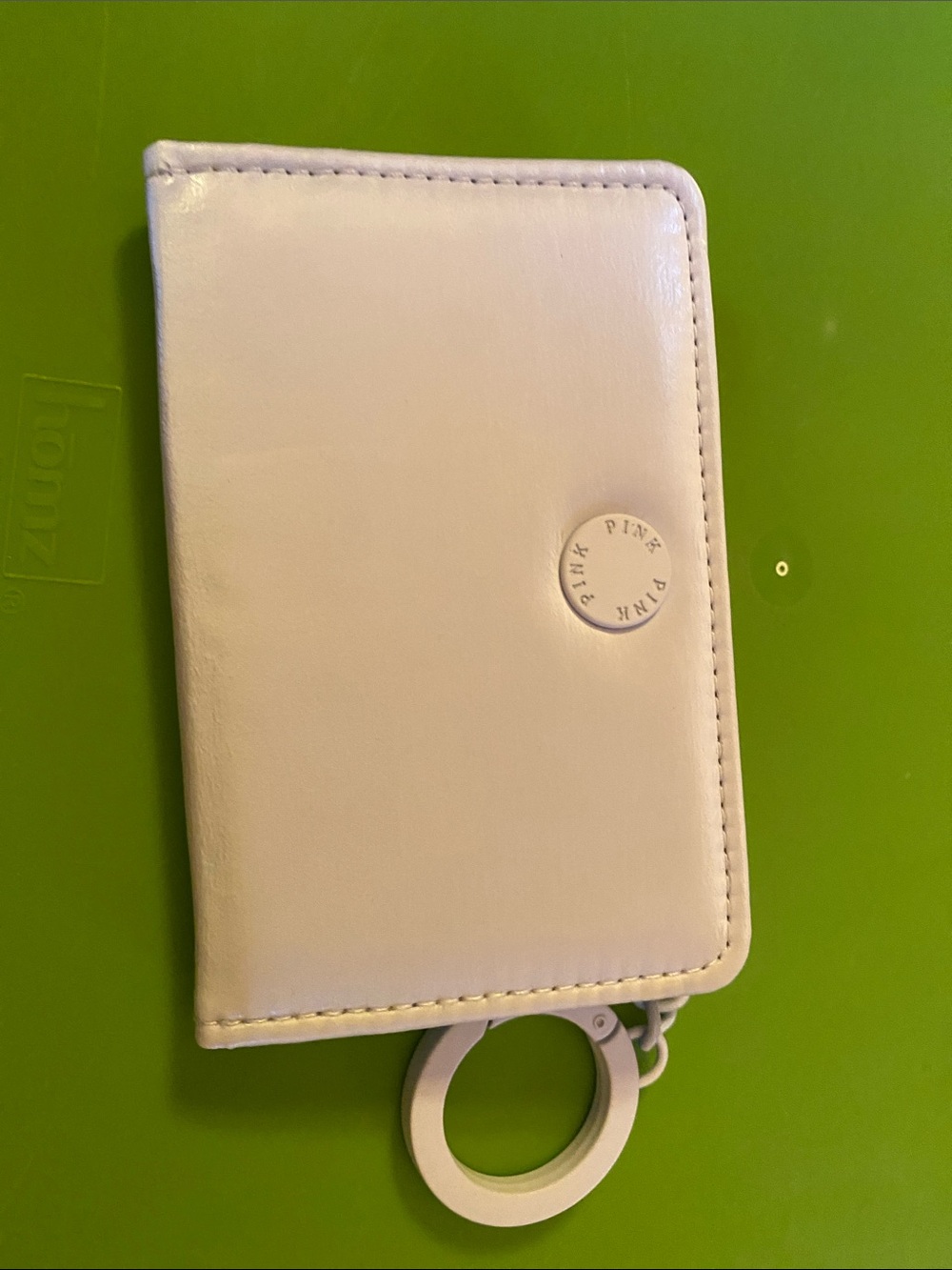 PINK Victoria's Secret Cream Zip Card Wallet with Ring